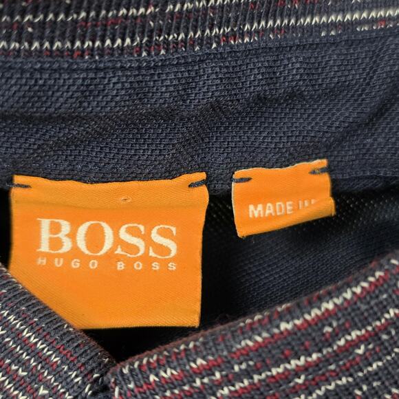 BOSS Orange Polo Shirt Mens XL Navy Contrast Collar Short Sleeve Hugo Boss - Picture 4 of 10